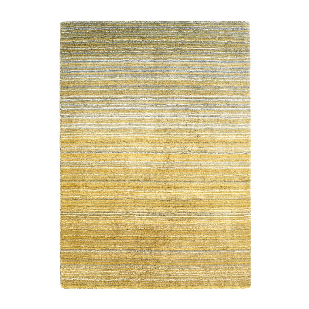 Fine Stripes Wool Rugs in Ochre